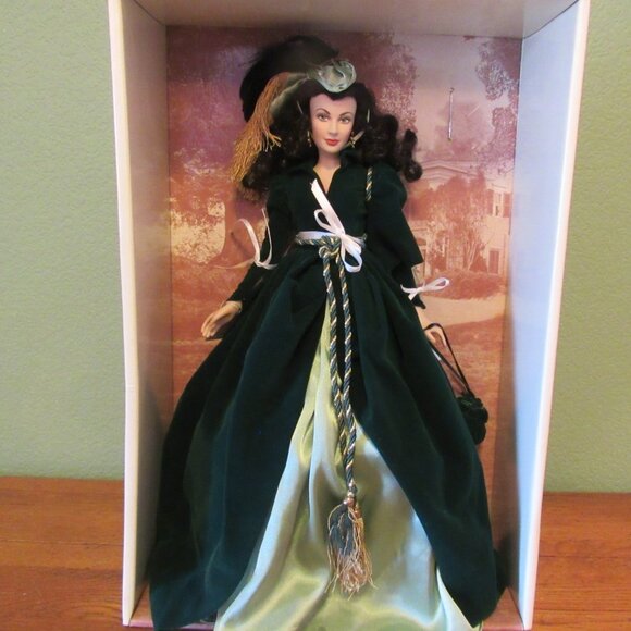 Rare Franklin Mint Gone with the Wind Scarlett O'Hara Vinyl Green Drapery Doll - Picture 1 of 16